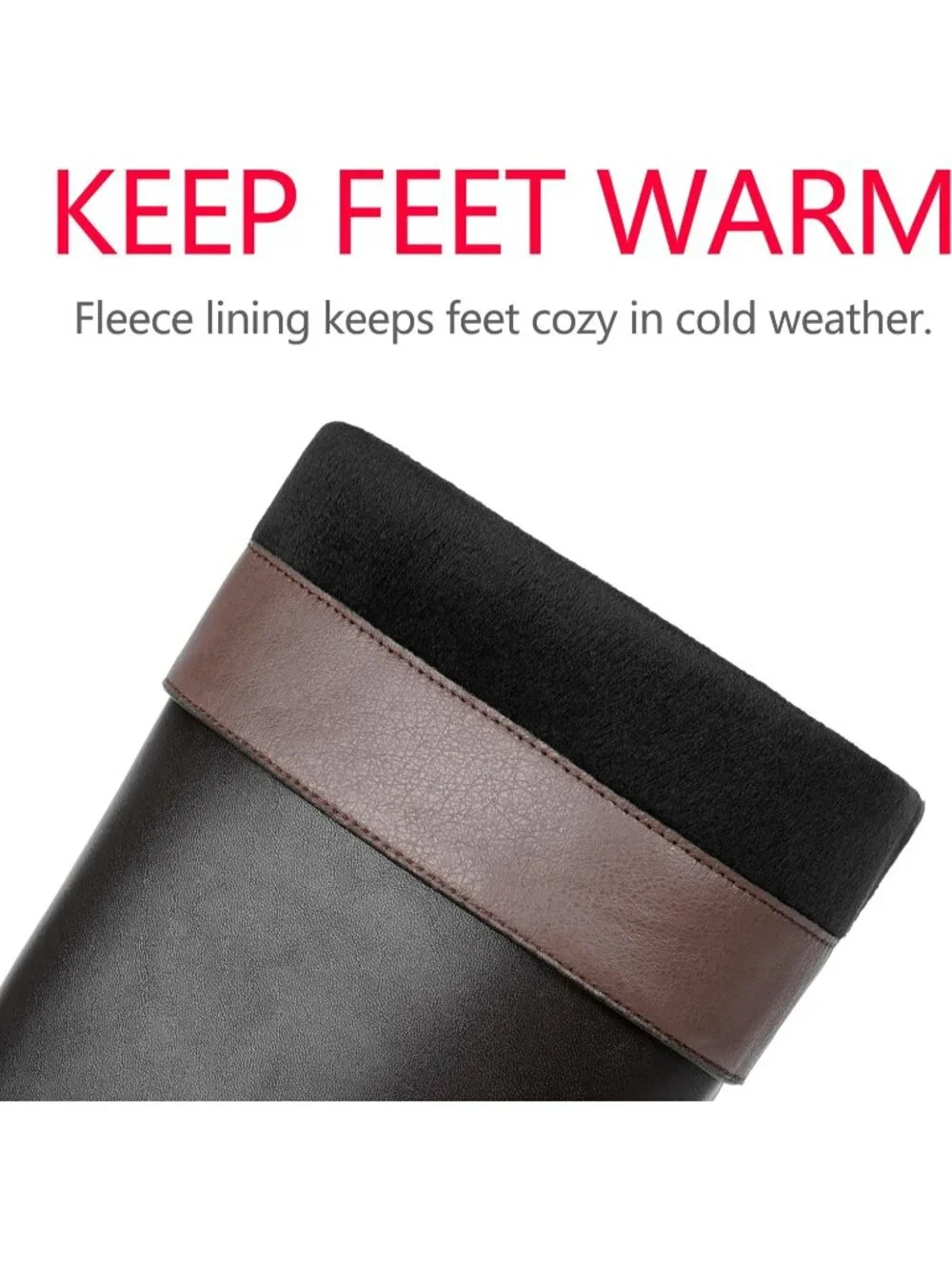 Women Chocolate Fleece Pointed Toe Faux Leather Stiletto Heel Over The Knee Boot